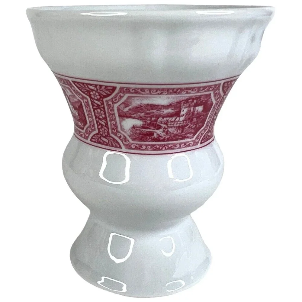 Vintage Hohr RASTAL Grenzhausen‎ German Cup Beer Mug White Red Porcelain Vase